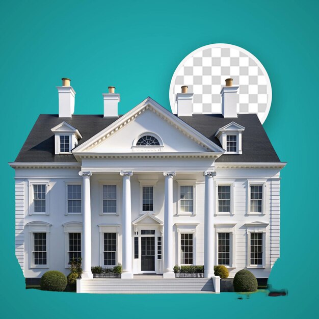 PSD white house illustration in flat design