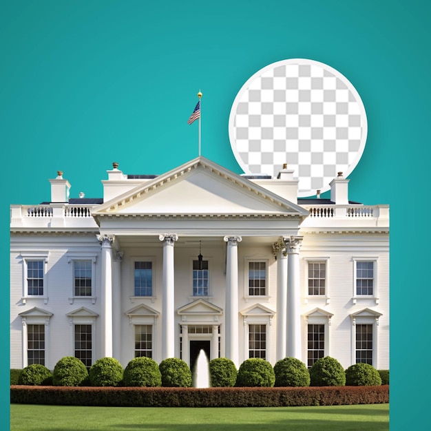 PSD white house illustration in flat design