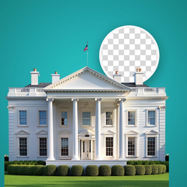 PSD white house illustration in flat design