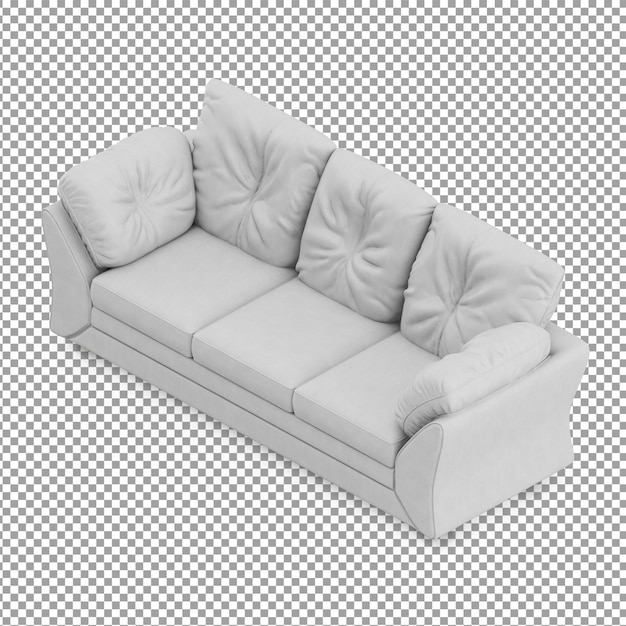 White isometric couch