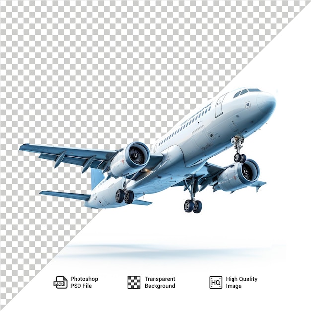 PSD Белый реактивный пассажирский самолет изолирован на белом фоне 3d-рендеринг