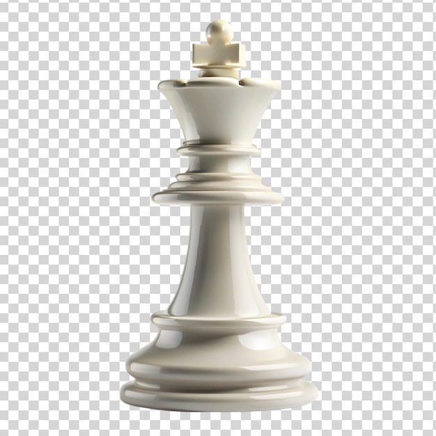 PSD white king chess piece isolated on transparent background