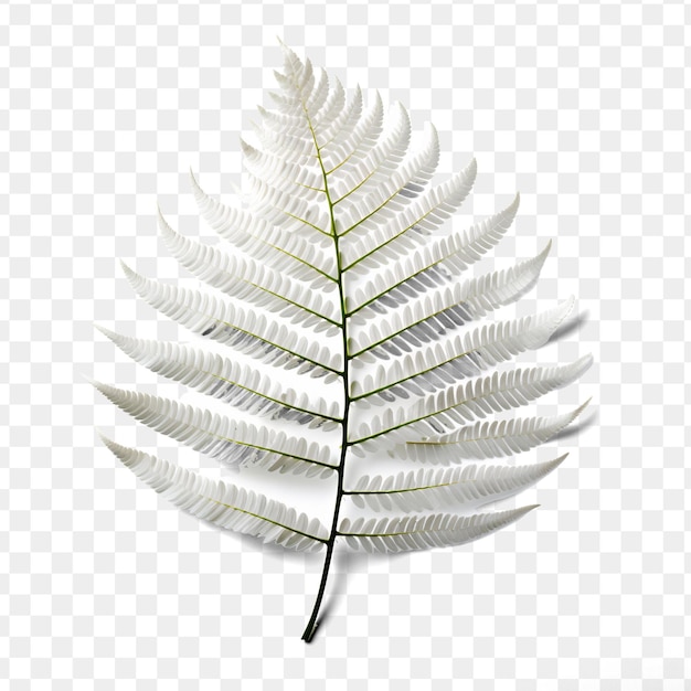 A white leaf from a tropical plant is shown on a transparent background
