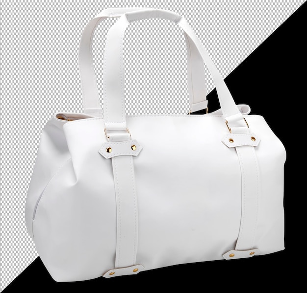 white leather bag