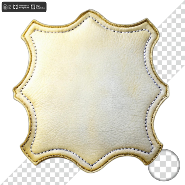 PSD a white leather cover with a gold buckle