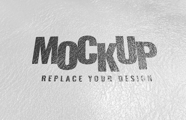 PSD mockup logo texture schermo stampa pelle bianca