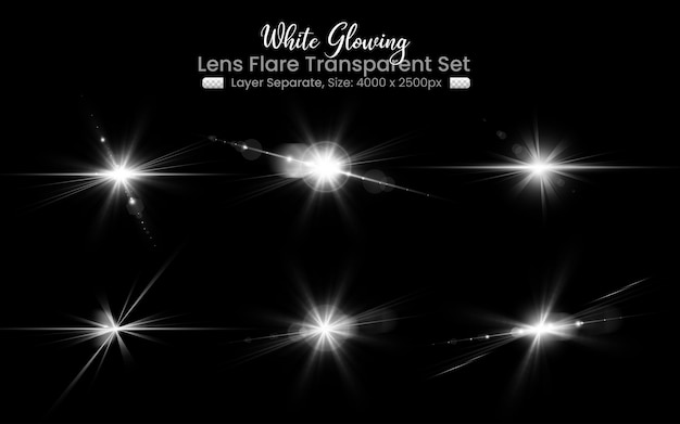 PSD white lens flare with abstract lens lights collection