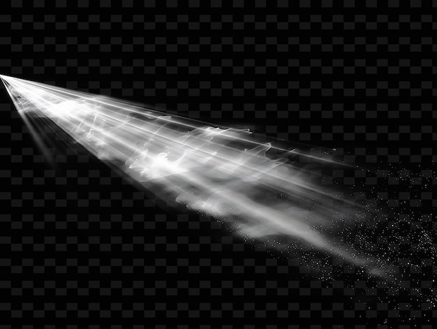 A white light on black background with a white streak of light