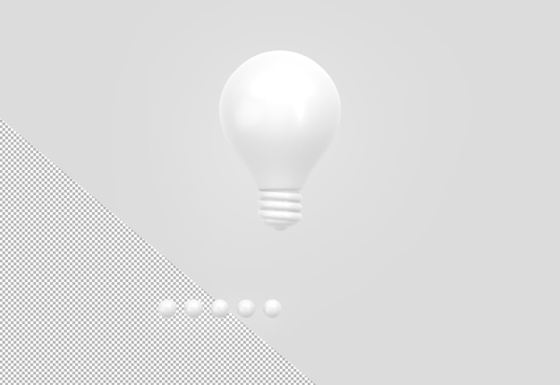 White light bulb with loading bar icon on grey background Concept of creative or business idea thinking process or brainstorming Template interface design element with lamp render