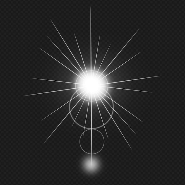 PSD a white light burst with white rays isolated on transparent background