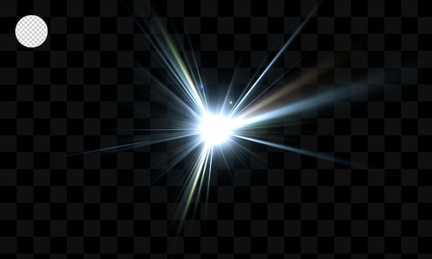 White light from the center on a transparent background.