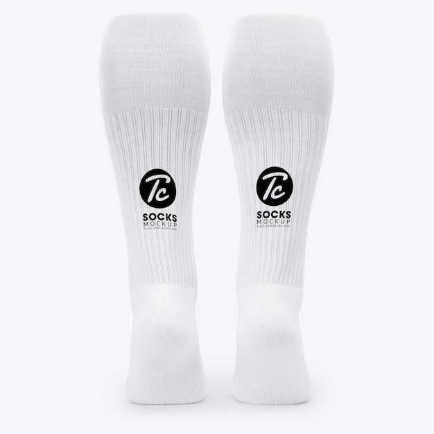 PSD white long socks mockup for your design