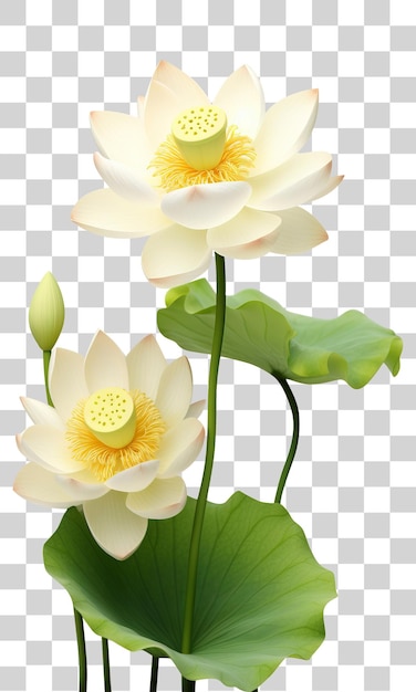 PSD Цветок белого лотоса изолирован на прозрачном фоне png
