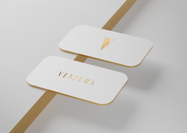 White luxury business card mockup for brand identity 3d render