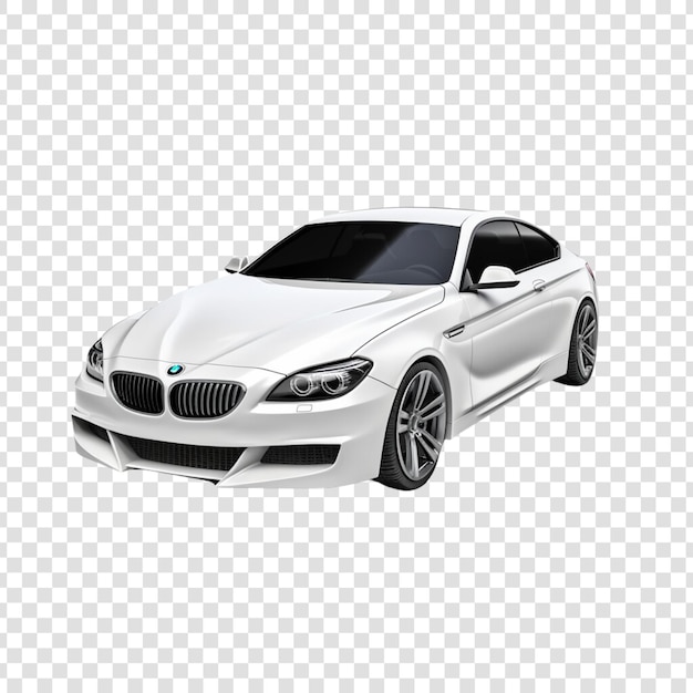 PSD white luxury car on a transparent background