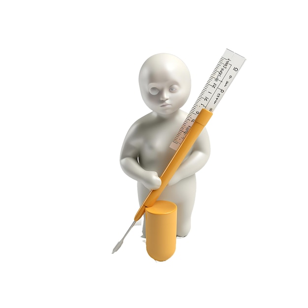 PSD white man holding themometer icon