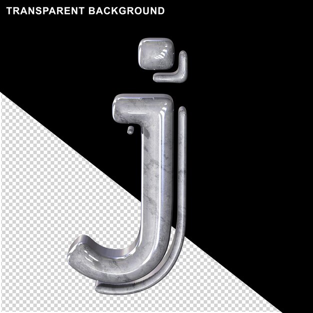 白い大理石の文字j