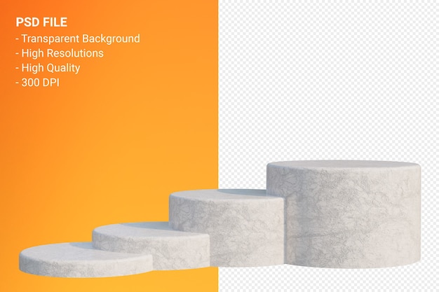White Marble Podium minimal isolated for cosmetic product presentation