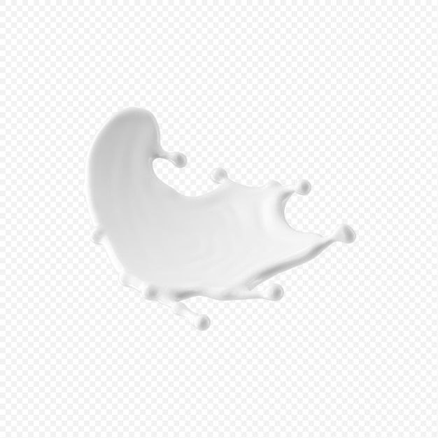 White milk splash isolated