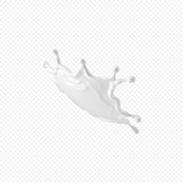 PSD white milk splash isolated