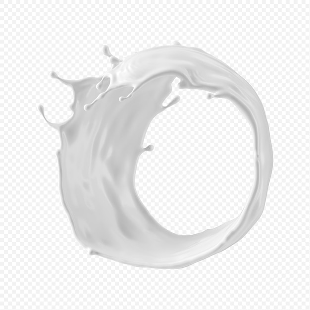 White milk splash isolated