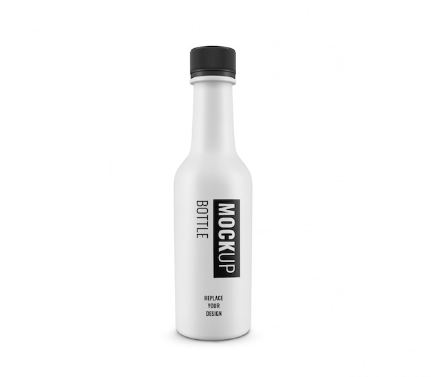 PSD white minimal bottle mockup realistic