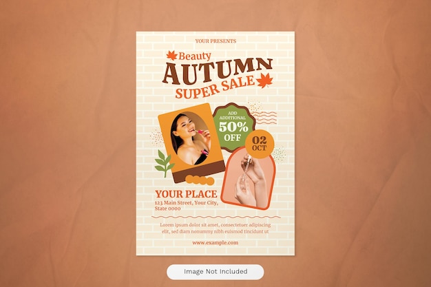 White modern autumn beauty sale flyer