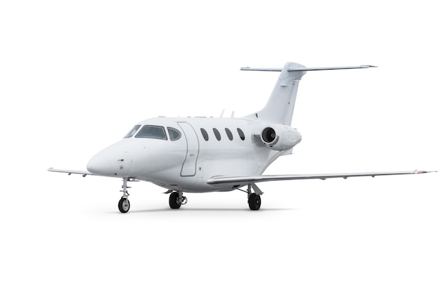 PSD white modern private jet isolated