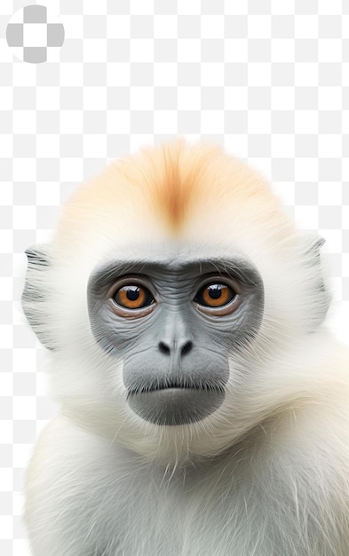 White monkey portrait png background