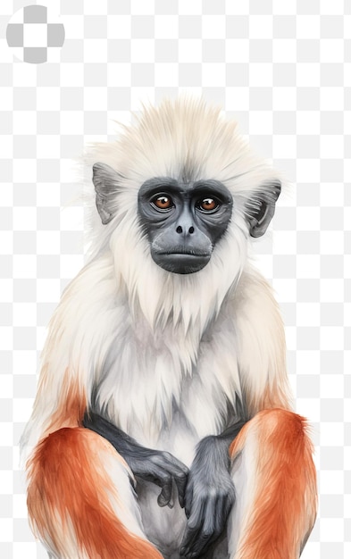 PSD white monkey portrait png background