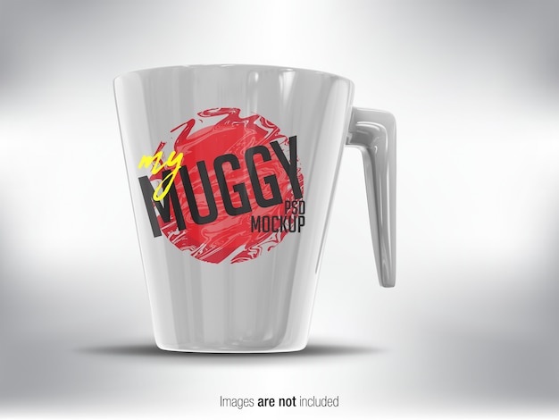 White Mug Psd Mock-up Perspektywny Widok