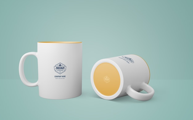 White mug with company logo