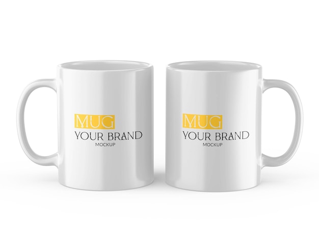 White Mugs Mockup