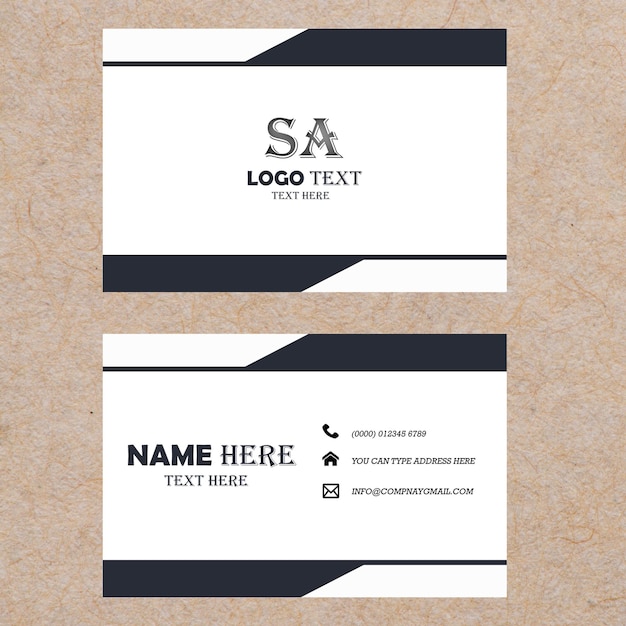 white navy blue business card template
