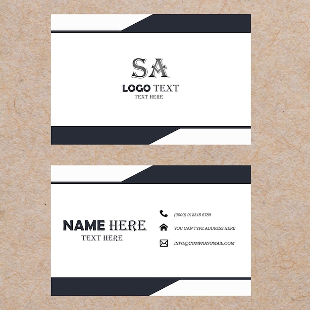 PSD white navy blue business card template