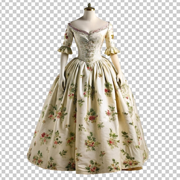PSD 화이트 오프 더 18세기 저녁 드레스