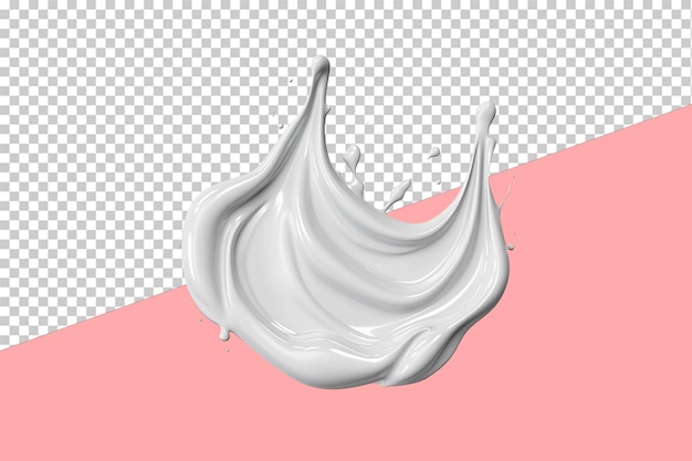 PSD white paint pour isolated object transparent background