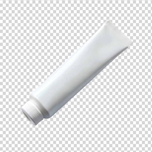 PSD white paint tube isolated on transparent background