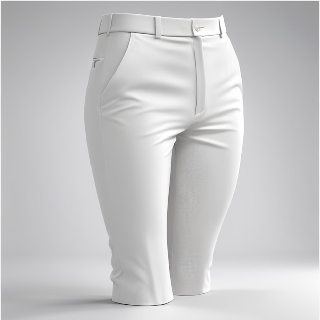 Psd di pantaloni bianchi su sfondo bianco