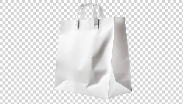 White paper bag isolated on transparent background