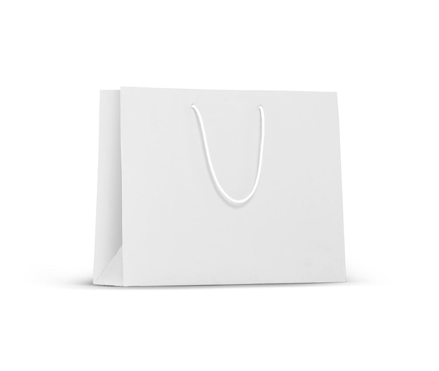 White paper bag transparent background