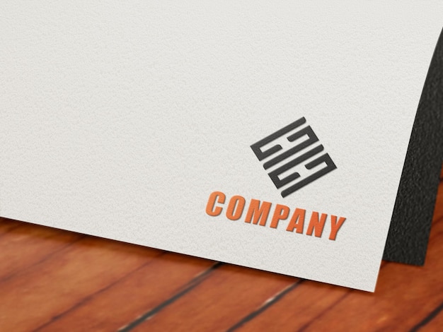 White paper logo goffrato mockup