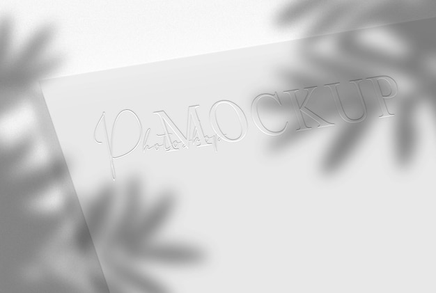 white paper embossed mockup