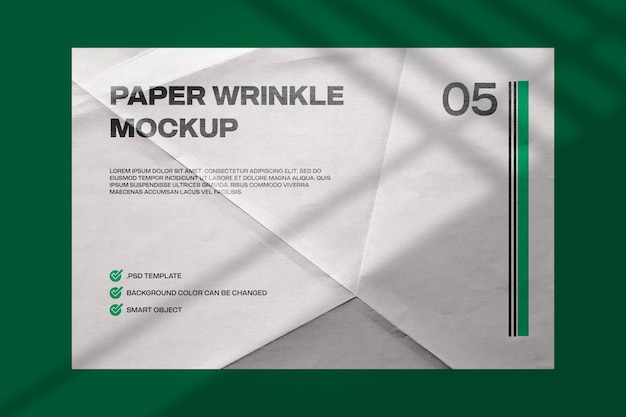 PSD white paper folded psd template editable for poster and design mockup 05