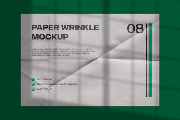White paper folded psd template editable for poster and design mockup 08