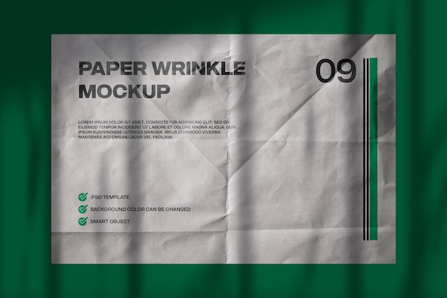 White Paper Folded PSD Template Editable For Poster And Design Mockup 09