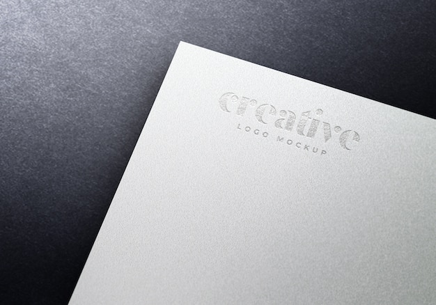 PSD white paper logo mockup