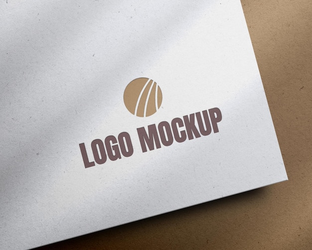 Premium PSD | White paper logo mockup