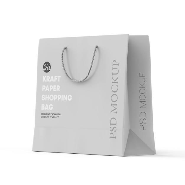 white paper shopping bag branding mockup