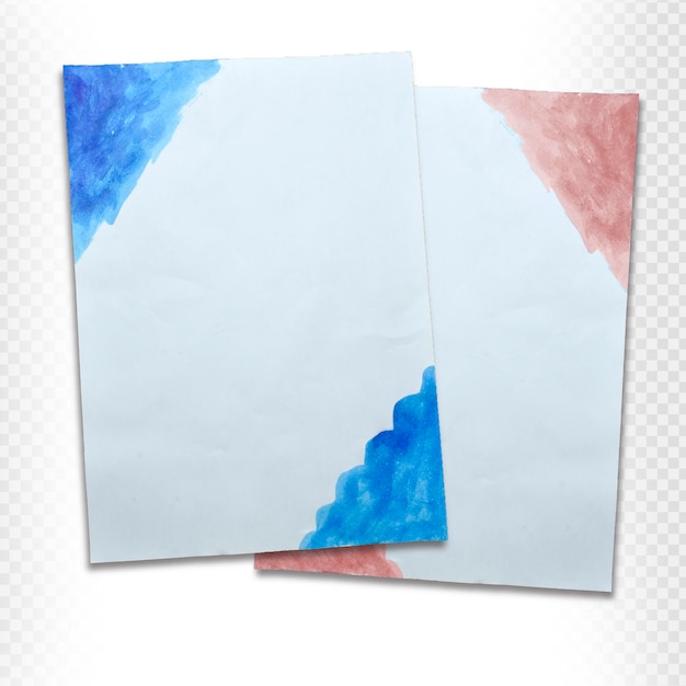 White paper with water color boarder transparent background